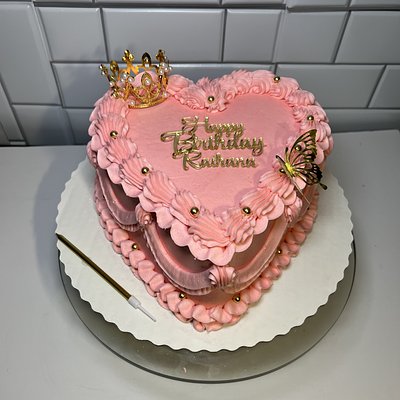 Vintage Heart Cake Custom Topper $110 -starting