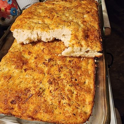 Sourdough Garlic Herb Parmesan Focacia