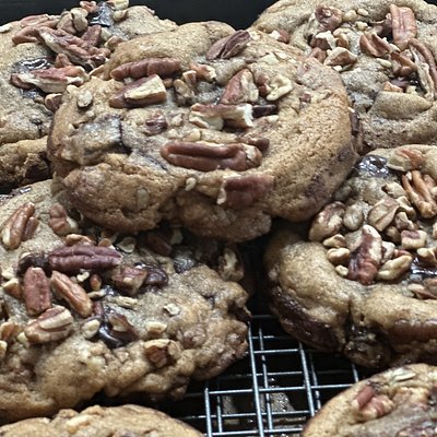 Bourbon Pecan Chocolate Chunk Cookies