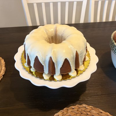 Vanilla, Orange, Cardamom Pound Cake with Vanilla Glaze