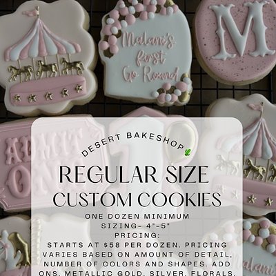 Regular Size 4”-5” DETAILED Custom Cookies 