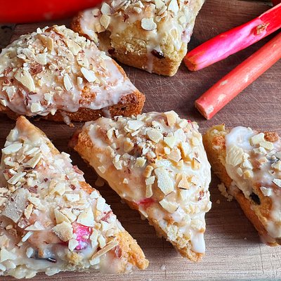 Mini Rhubarb Cherry Almond Glazed Scones (2)