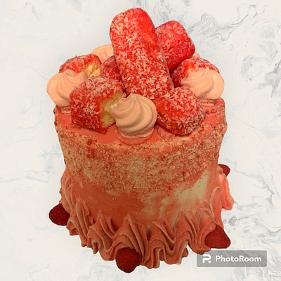  8in 3 Layer Strawberry And Raspberry Ziggy Cake