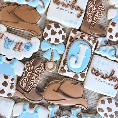  A Little Cowboy Baby Shower Cookies