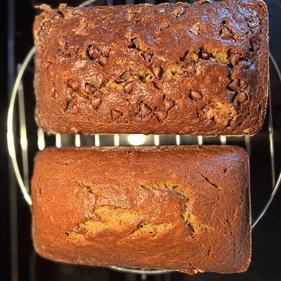 Banana Bread With Chocolate Chips, Walnuts, Or Both Or Just Plain
