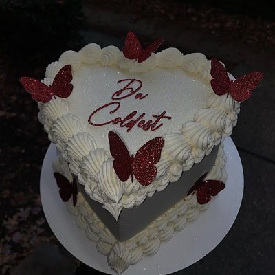 6 Inch Heart W Butterflies 