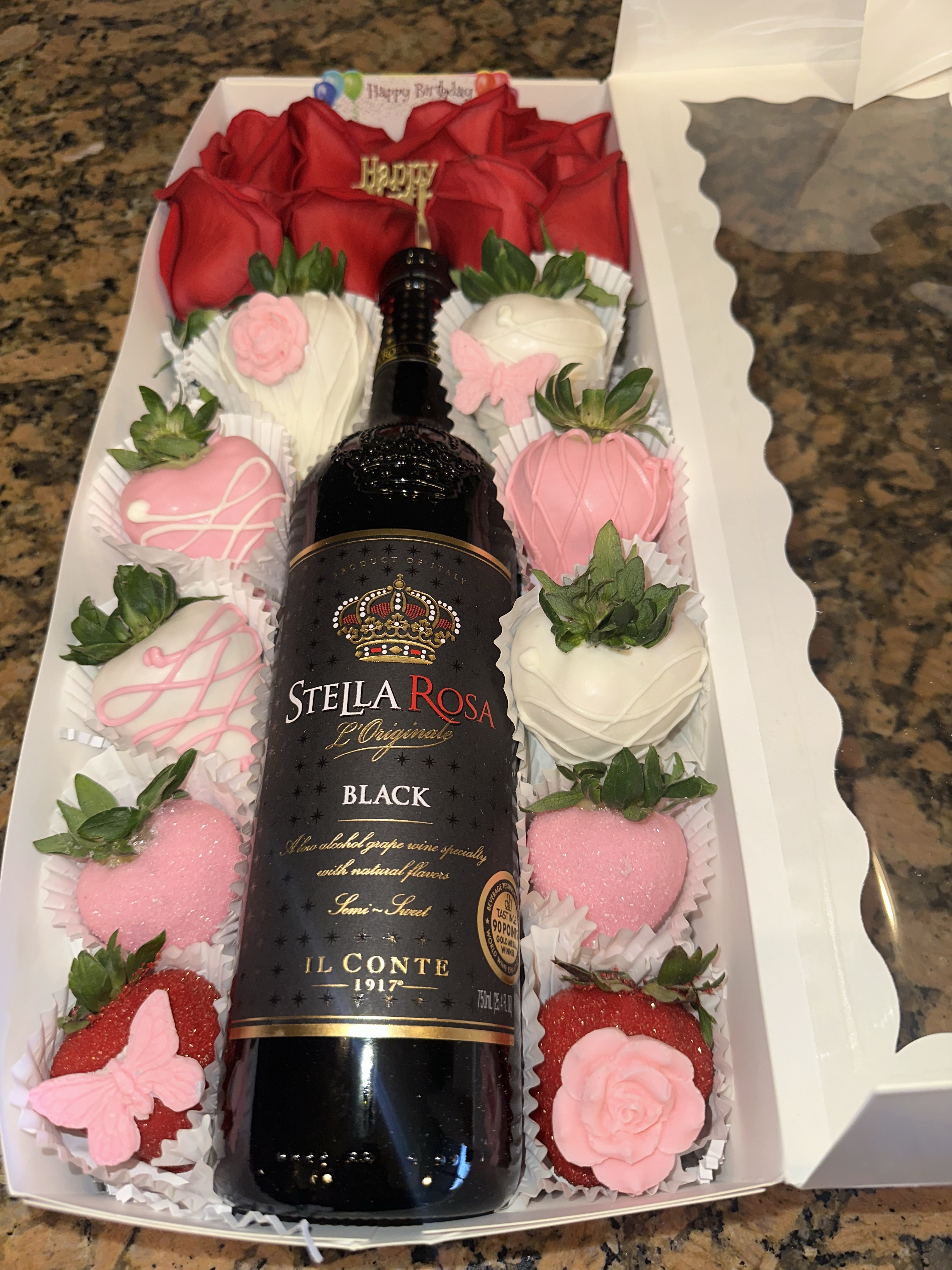 Strawberry Wine Rose Box
