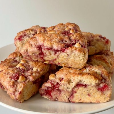Sourdough White Chocolate Raspberry Scones- 4 Pack