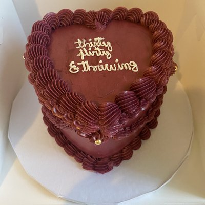 Burgundy  Heart Cake
