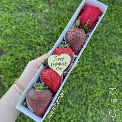 V-Day SINGLE ROSE+Berries 