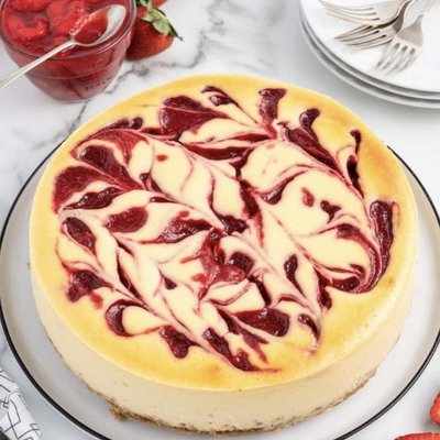 9" Strawberry Swirl Cheesecake