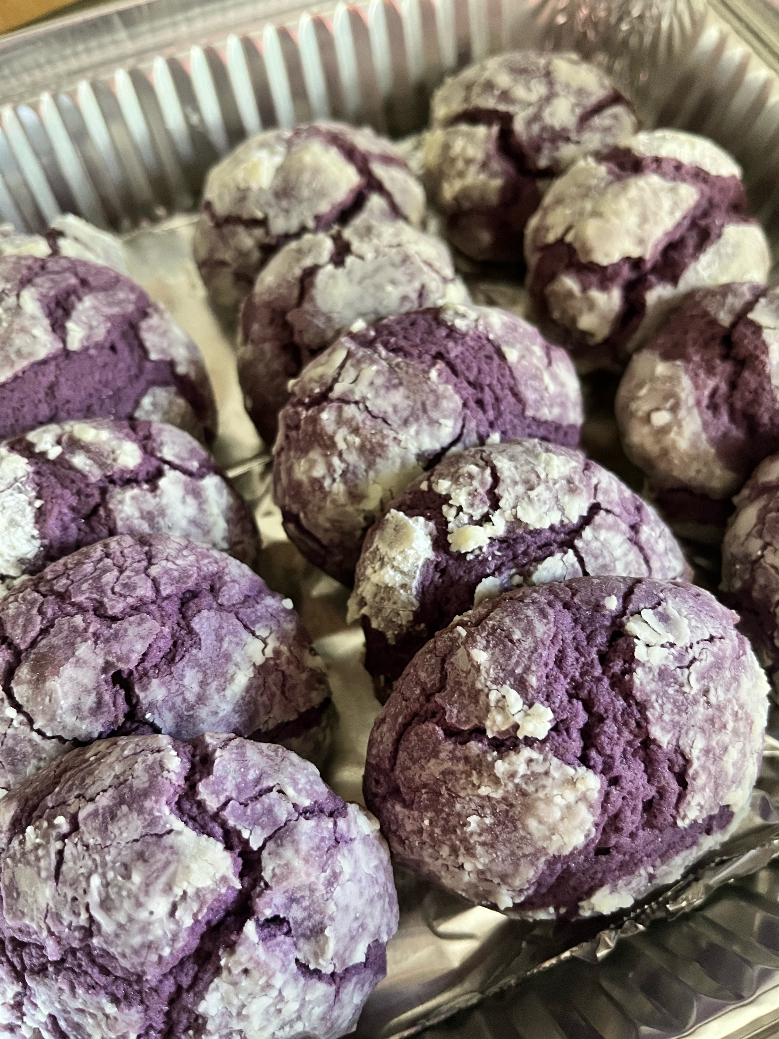 UBE CRINKLE COOKIES