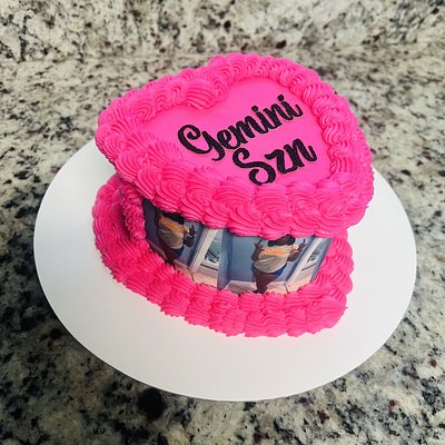 6 Inch Image Heart Cake 