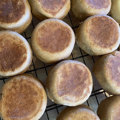 Whole Wheat Sourdough English Muffins