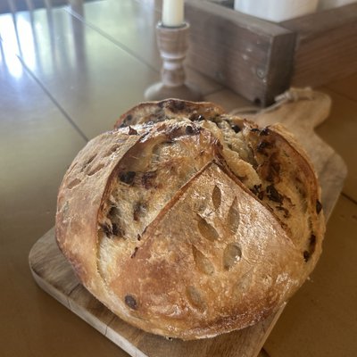 Croissant Chocolate Chip Sourdough Bread, Half Size Dessert Loaf