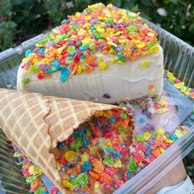 Fruity Pebbles Ice Cream Slice