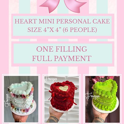 HEART Mini Personal Cake (4”x 4”)(6 people)