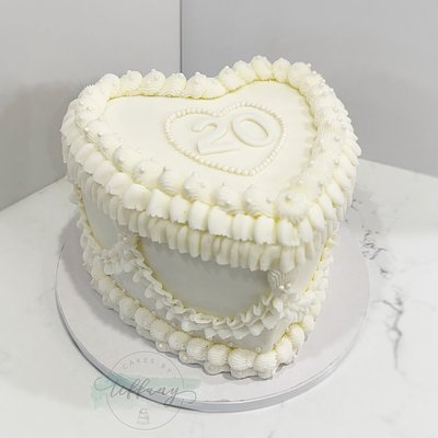 6” Heart-3 Layer- Simple Buttercream Design  