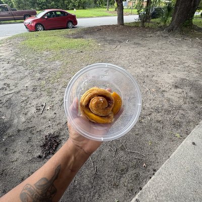 Peach Cobbler Cinnamon Roll 