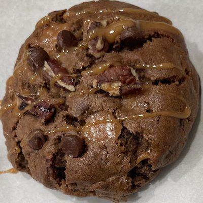 Chocolate Caramel Turtle Cookie