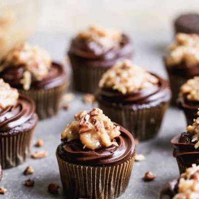 1 Dozen German Chocolate Cupcakes