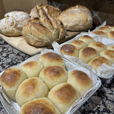 Sourdough Buttery Dinner Rolls 8in Pan
