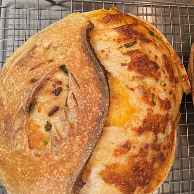 Half Jalapeño Cheddar Sourdough Loaf