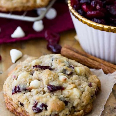 White Chocolate Cranberry Oatmeal Cookies