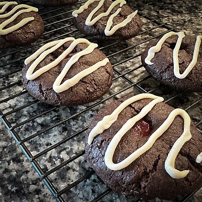 Sourdough Tripel Chocolate Raspberry Cookies