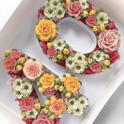 Number Floral Cupcakes