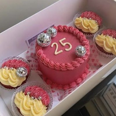 4 Cupcakes + 4 Inch Cake 