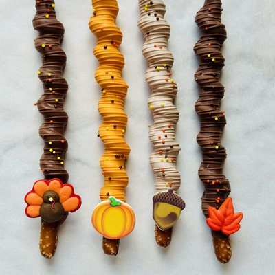 Caramel Wrapped Chocolate Covered pretzels 