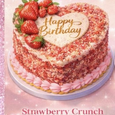 8” Strawberry Crunch Heart Cake ( Whipped Icing ) 