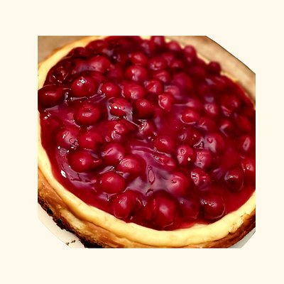 Plain Cheesecake with Cherry Topping 8 inch