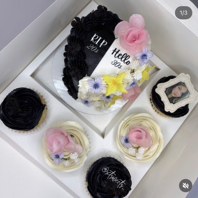 Custom 4” Bento Cake & 5 Cupcakes 