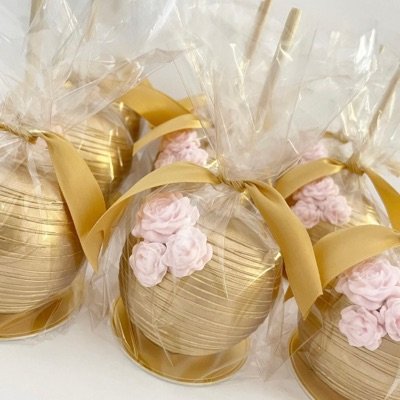 (6) Golden or Silver Chocolate  apples