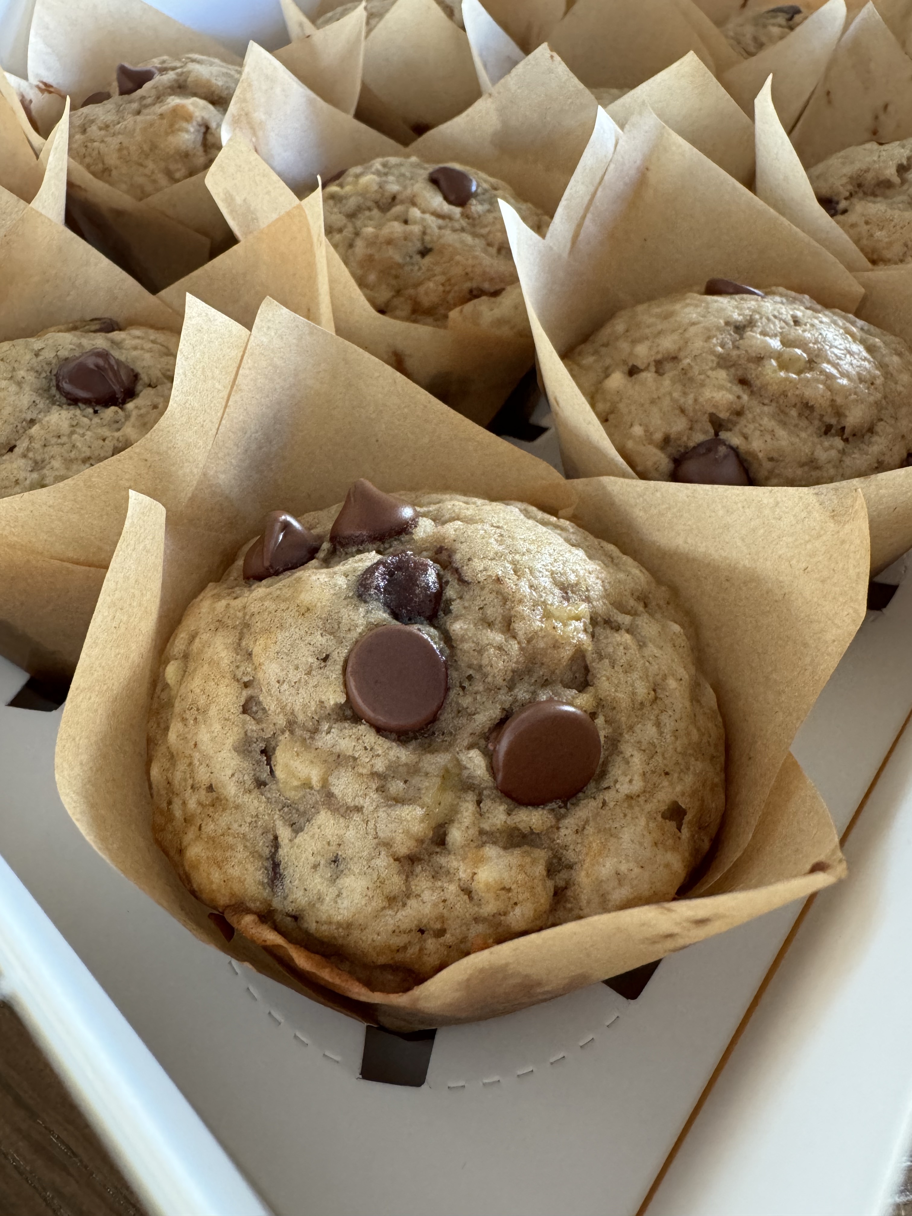 Banana Chocolate Chip Sourdough Muffins - 4 Qty 