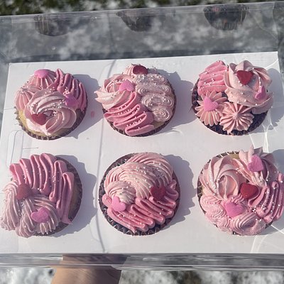 Cupcake In Clear Gift Box With Bow 