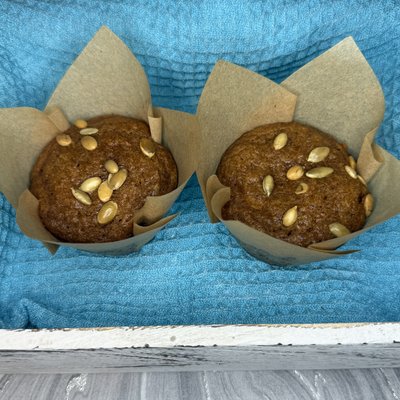 2 Pumpkin Cream Cheese Muffins