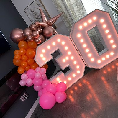 2 4ft Numbers W/ Balloons (any Color/Theme)