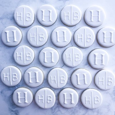 2 1/2  Inch Mini All White Monogram Or initials 