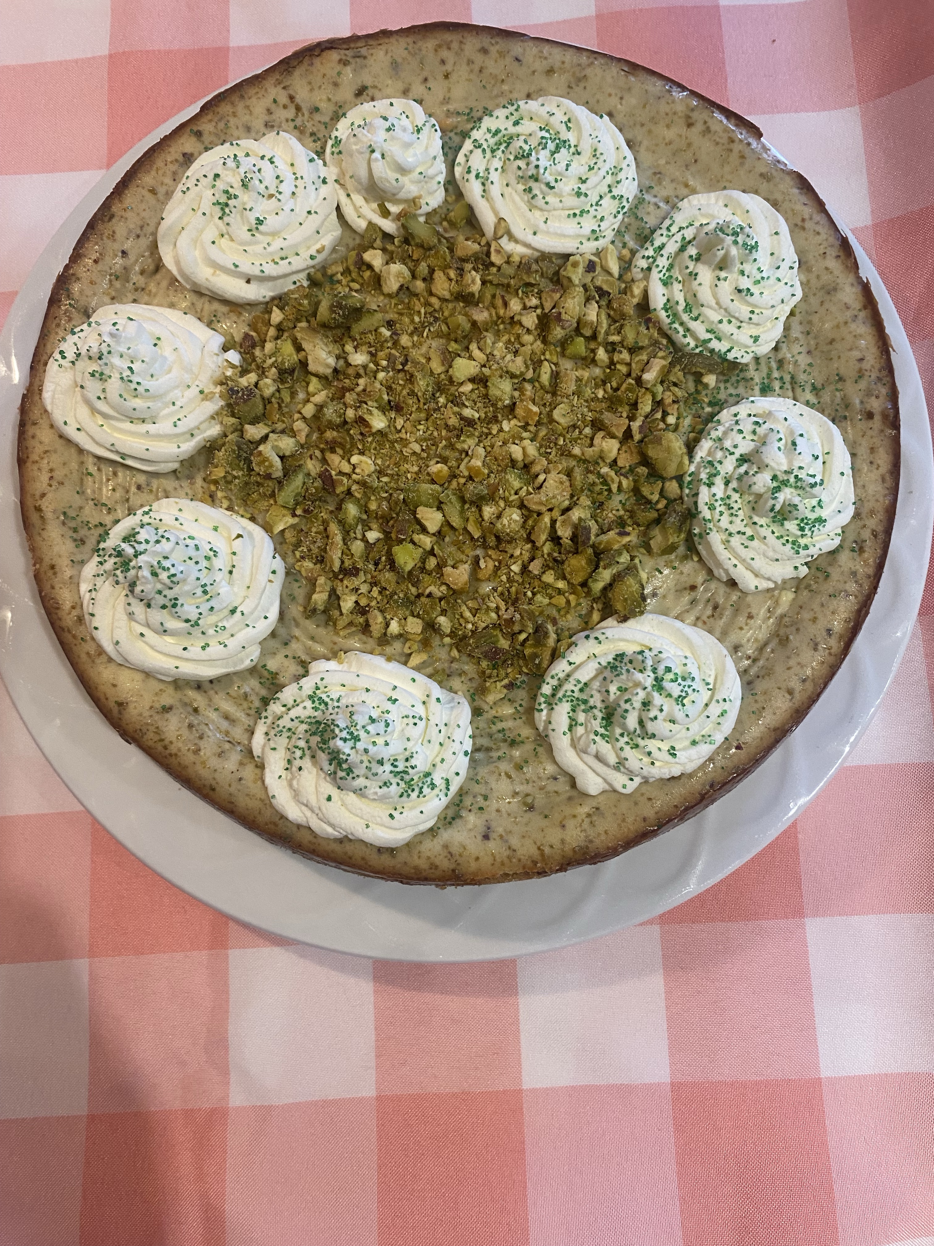 Pistachio cheesecake