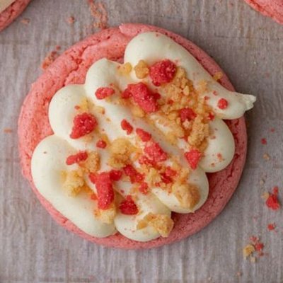 Frosted Strawberry Shortcake Cookies 