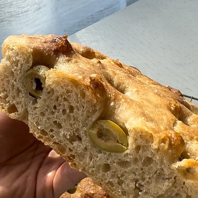 Sourdough Focaccia With Olives 