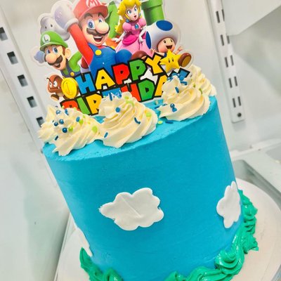8 Inch Basic Custom Cake With Happy Birthday Topper