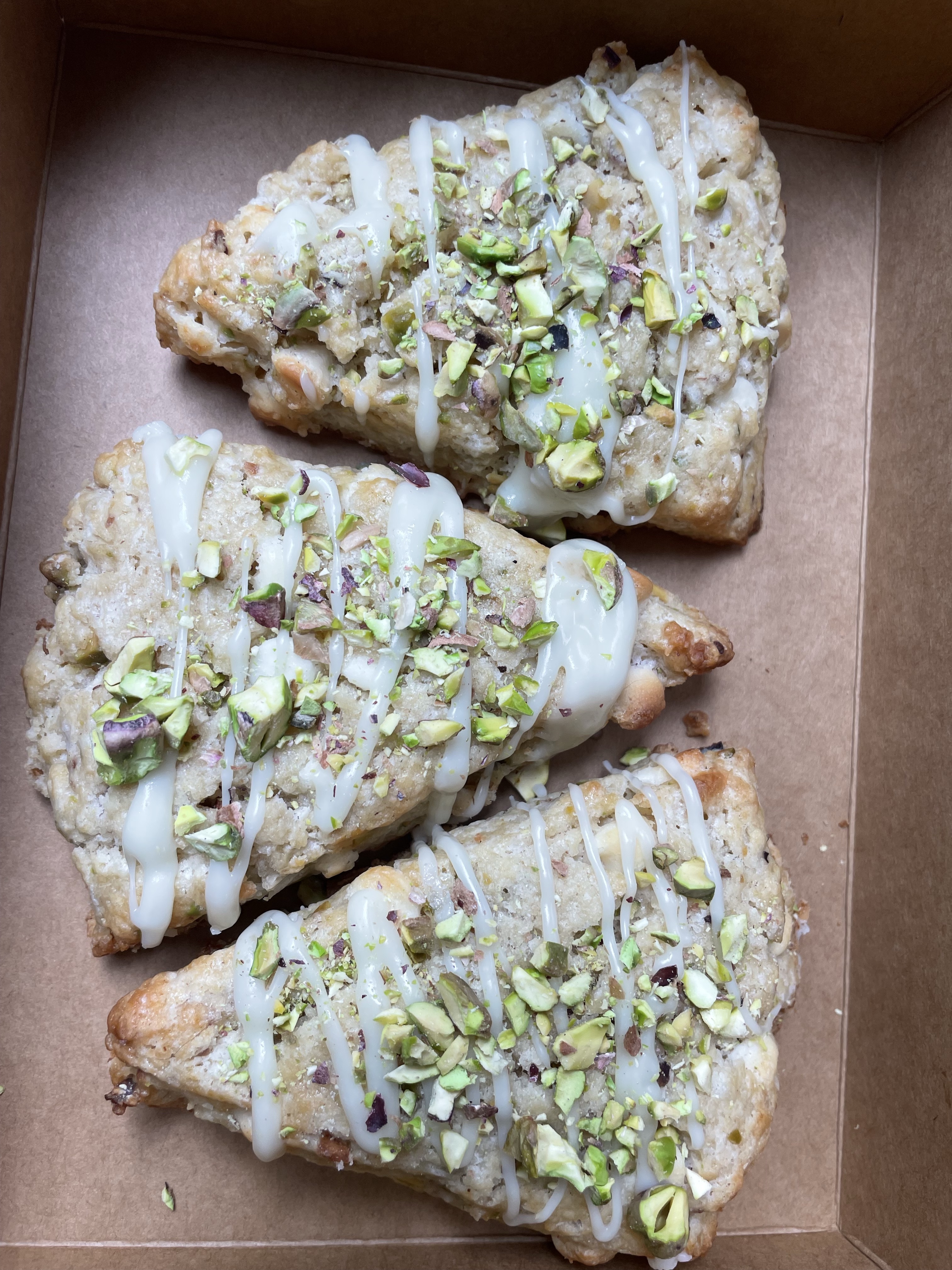 Sourdough White Chocolate Pistachio Scones