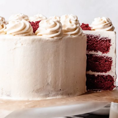Plant Based Red Velvet Cake With Cream Cheese Frosting 