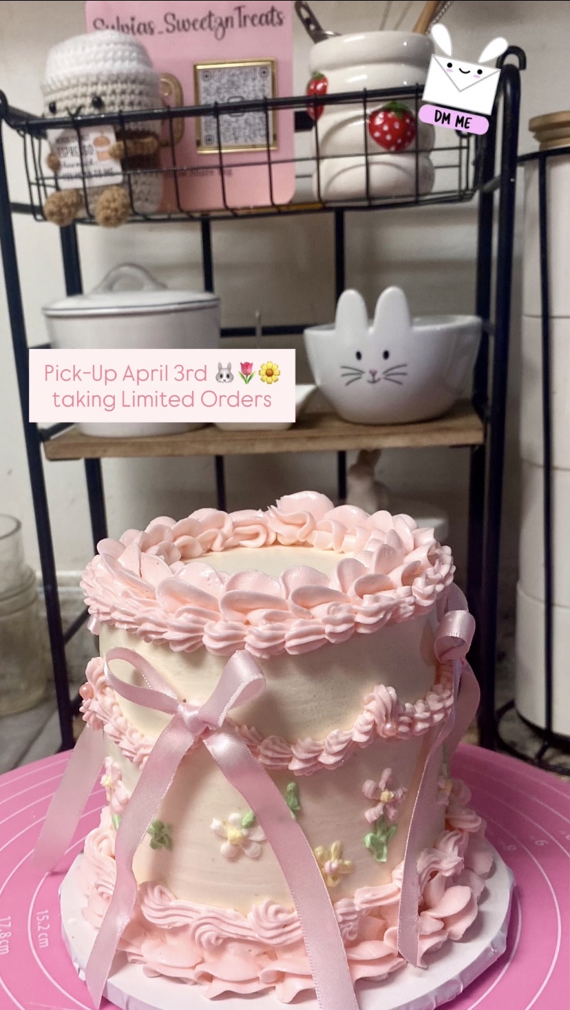 Vanilla Spring Cake 4 Inch Mini Cake 2-4 Servings 
