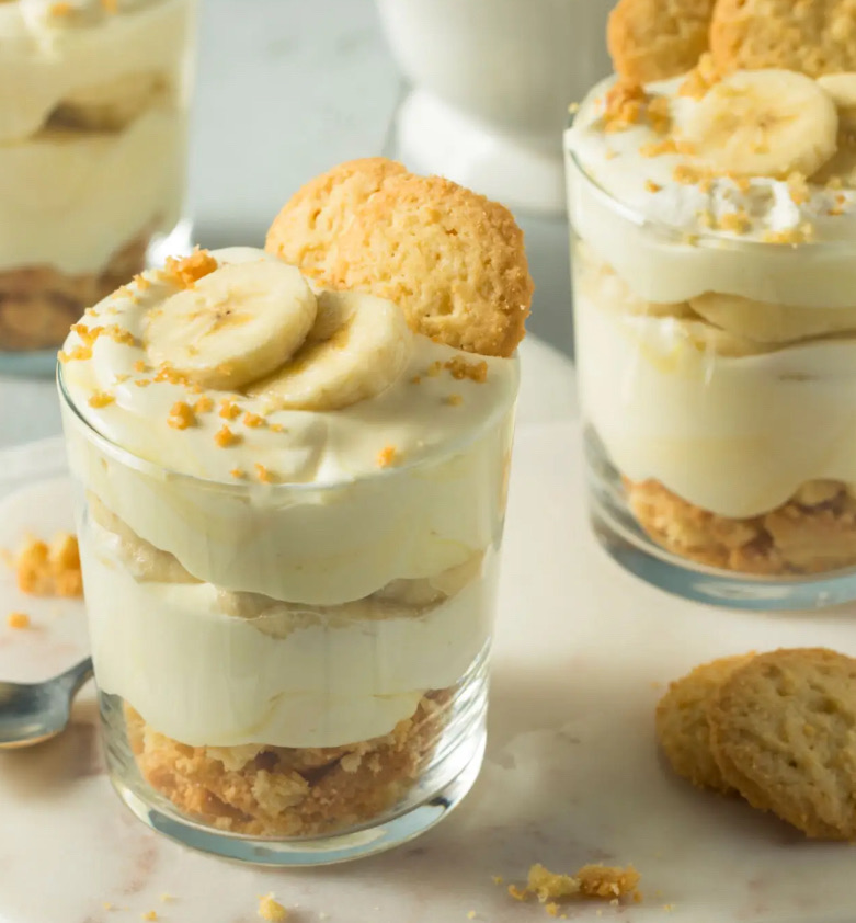 Cake And Pudding Inside A Cup