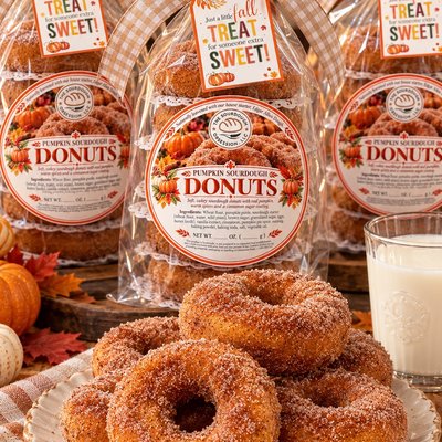Pumpkin Stack of Sourdough Cake Donuts 🍩🎃